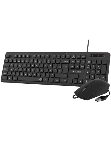 ▷ TECLADO+RATON SUBBLIM BUSINESS SLIM SILENCIOSO C.CABLE USB NEGRO | Taine - Imagen 1
