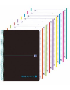 ▷ CUADERNO OXFORD MICROPERADO 160HJ 5X5MM 8 BANDAS COLOR | Taine - Imagen 1