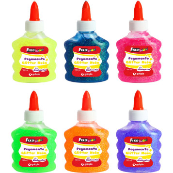 ▷ PEGAMENTO FIXOKIDS PURPURINA NEON 100ML SURTIDOS | Taine - Imagen 1