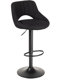 ▷ TABURETE ALTO RD-927-4 REGULABLE EN ALTURA CON ASIENTO Y RESPALDO TAPIZADO NEGRO | Taine - Imagen 1