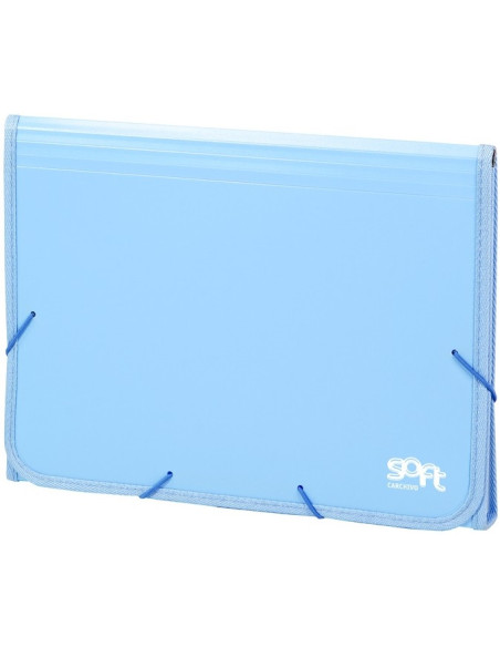 ▷ ACORDEON PP SOFT FOLIO 13 DPTOS RIBETE GOMA AZUL | Taine - Imagen 1