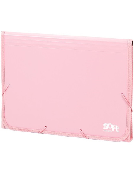 ▷ ACORDEON PP SOFT FOLIO 13 DPTOS RIBETE GOMA ROSA | Taine - Imagen 1