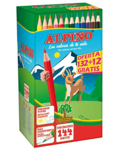 ▷ LAPICEROS COLOR SCHOOL PACK 132+12 GRATIS ALPLINO FESTIVAL | Taine - Imagen 1