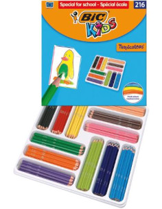 ▷ LAPICEROS COLOR SCHOOLPACK 216 UDS TROPICOLORS 2 BIC | Taine - Imagen 1