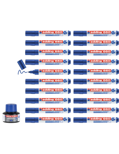 ▷ ROTULADOR EDDING 660 20 UDS PIZARRA AZUL+1 TINTERO PTA.CONICA 1,5-3MM | Taine - Imagen 1