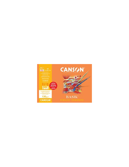 ▷ LAMINAS DIBUJO BASIK MINIPACK 10H A4 LISO 130G CANSON | Taine - Imagen 1