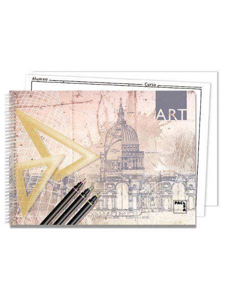 ▷ BLOC PACSA DIBUJO ESPIRAL ART 20H 2 TALADROS 140G Fº PROL. LISO C/RECUADRO | Taine - Imagen 1