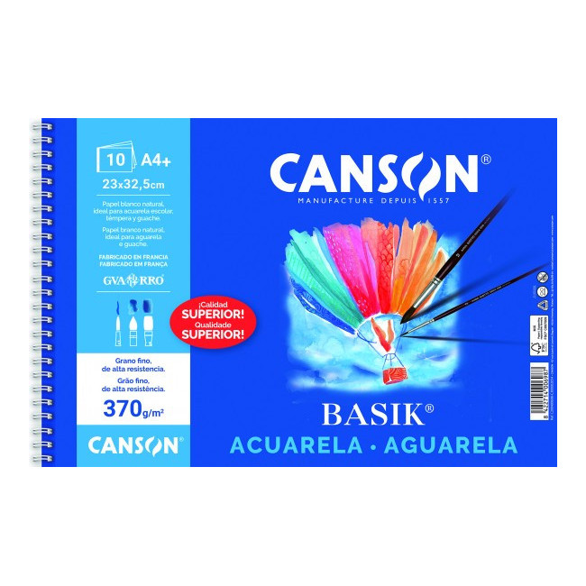 ▷ LAMINAS CANSON BASIK DIBUJO MINIPACK ACUARELA 6HJ A3 370G | Taine - Imagen 1