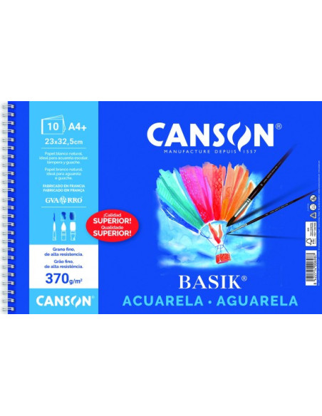 ▷ LAMINAS CANSON BASIK DIBUJO MINIPACK ACUARELA 6HJ A3 370G | Taine - Imagen 1