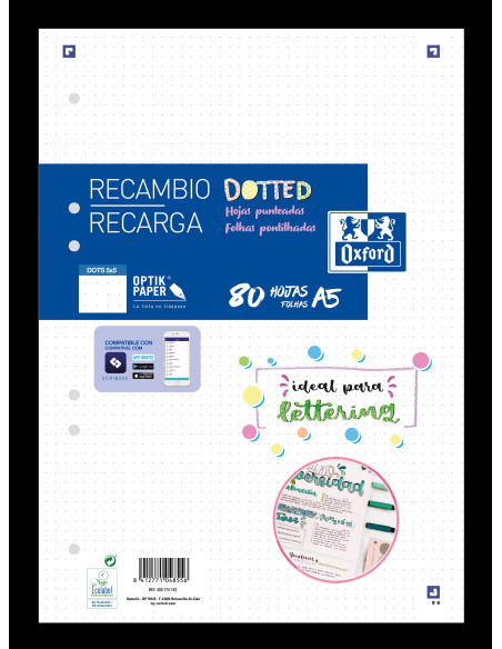 ▷ RECAMBIO OXFORD 80H A5 5X5 DOTS 6T | Taine - Imagen 1