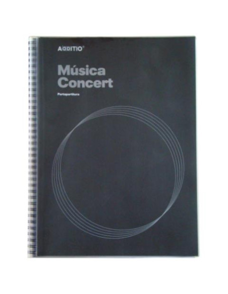▷ CUADERNO ADDITO 12PENTAGRAMAS ESPIRAL 20FUNDAS TRANSP.PORTAPARTITURAS CONCERT | Taine - Imagen 1