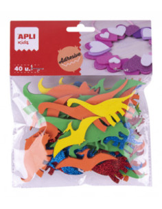 ▷ FORMAS APLI GOMA EVA DINOSAURIOS AHDESIVOS 40U | Taine - Imagen 1