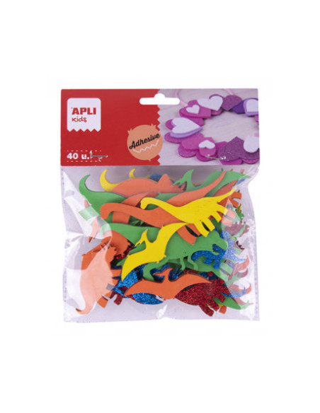 ▷ FORMAS APLI GOMA EVA DINOSAURIOS AHDESIVOS 40U | Taine - Imagen 1