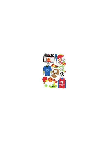 ▷ FIGURAS GOMA EVA FIXO KIDS 3D ADHESIVAS DEPORTES | Taine - Imagen 1