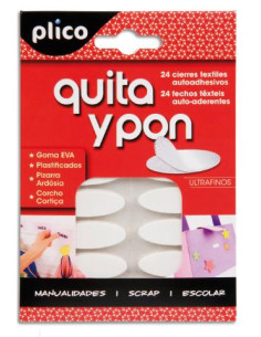 ▷ QUITA Y PON PLICO 24 MINI CIERRES TEXTILES AUTOADHESIVOS | Taine - Imagen 1