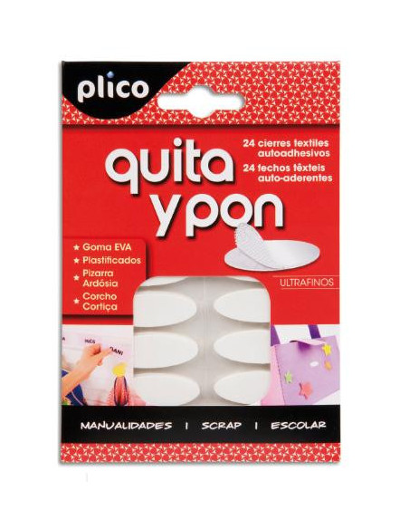 ▷ QUITA Y PON PLICO 24 MINI CIERRES TEXTILES AUTOADHESIVOS | Taine - Imagen 1