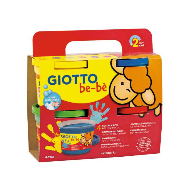 ▷ PINTURA DE DEDOS GIOTTO BE-BÈ 4x150G | Taine - Imagen 1