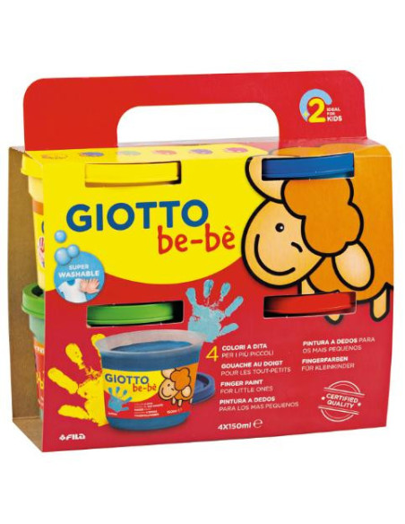 ▷ PINTURA DE DEDOS GIOTTO BE-BÈ 4x150G | Taine - Imagen 1