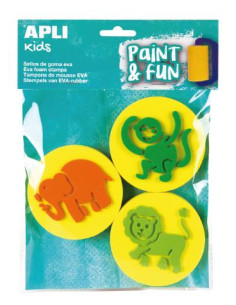 ▷ SELLOS APLI GOMA EVA:ELEFANTE, MONO, LEON 80MM | Taine - Imagen 1