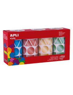 ▷ ROLLOS APLI GOMETS METALIZADOS GEOMETRICOS 27MM AZ,RJ,VD,AM 4324U APLI 19191 | Taine - Imagen 1