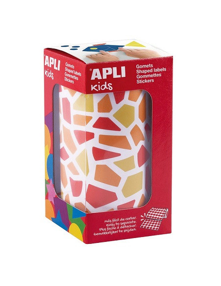 ▷ ROLLO APLI GOMETS DE MOSAICOS ROJO, NARANJA .AMARILLO REMOVIBLE 2.460UDS | Taine - Imagen 1