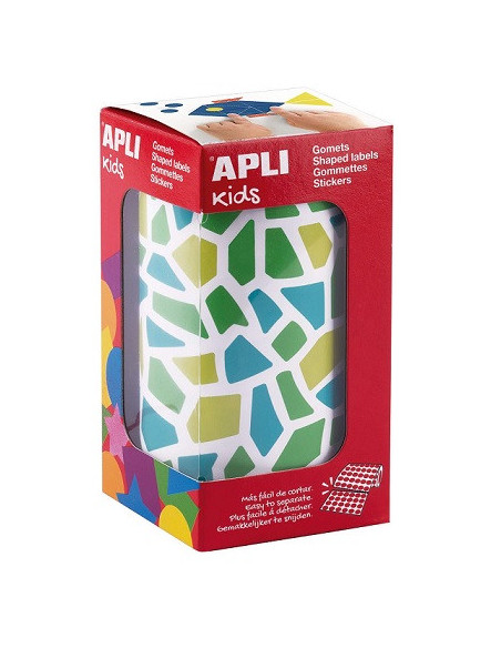 ▷ ROLLO APLI GOMETS DE MOSAICOS ROJO, NARANJA AMARILLO REMOVIBLE 2.460UDS | Taine - Imagen 1