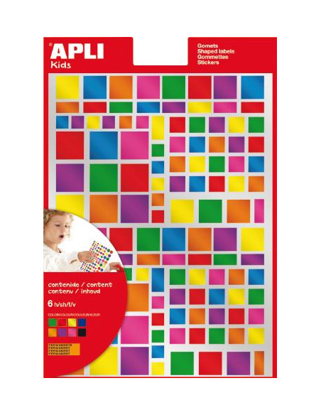 ▷ GOMETS APLI METALICOS CUADRADOS COLORES SURTIDOS PERMANENTES 6HJ | Taine - Imagen 1