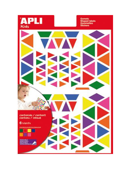 ▷ GOMETS APLI MULTICOLOR TRIANGULO VARIAS MEDIDAS REMOVIBLE BOLSA 6HJ 720UDS | Taine - Imagen 1