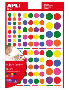 ▷ GOMETS APLI MULTICOLOR REDONDO VARIAS MEDIDAS REMOVIBLE 6HJ 624UDS | Taine - Imagen 1