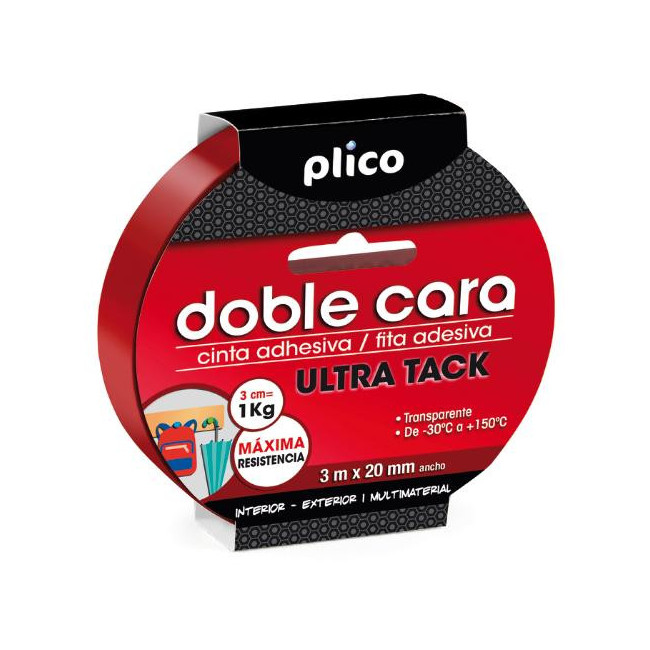 ▷ CINTA PLICO ADHESIVA DOBLE CARA ULTRA TACK 3M X 20MM | Taine - Imagen 1