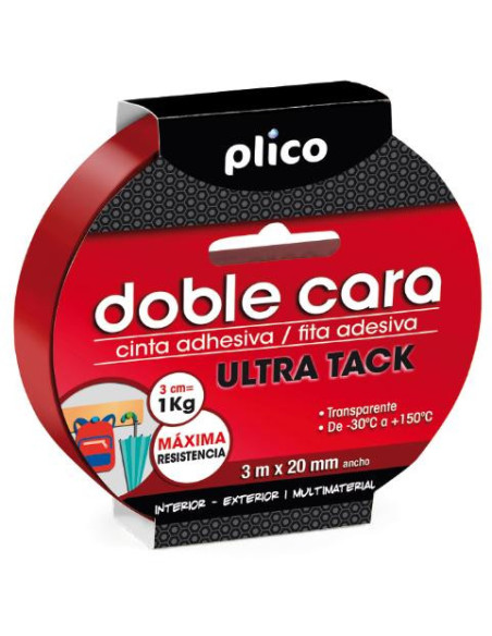 ▷ CINTA PLICO ADHESIVA DOBLE CARA ULTRA TACK 3M X 20MM | Taine - Imagen 1