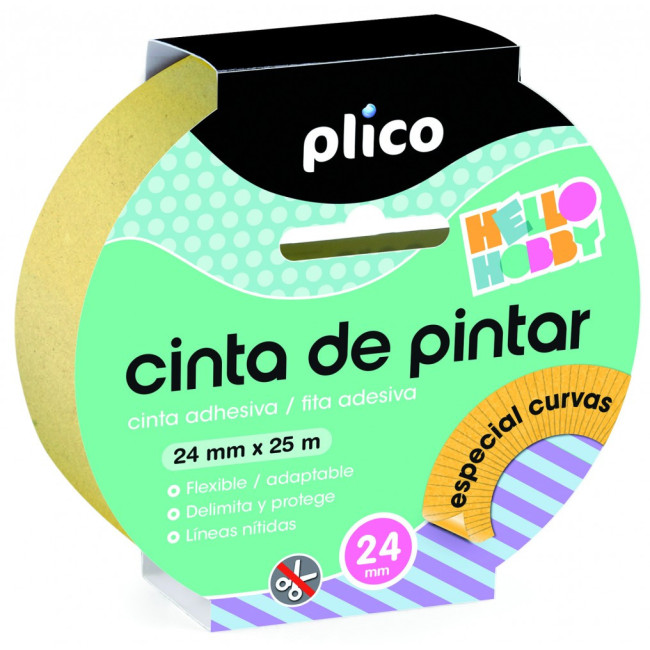 ▷ CINTAS PLICO DE PINTAR 24 MM X 25 M ESPECIAL CURVAS | Taine - Imagen 1