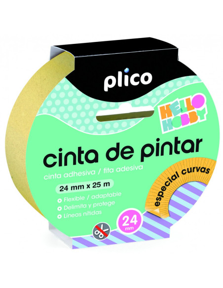 ▷ CINTAS PLICO DE PINTAR 24 MM X 25 M ESPECIAL CURVAS | Taine - Imagen 1