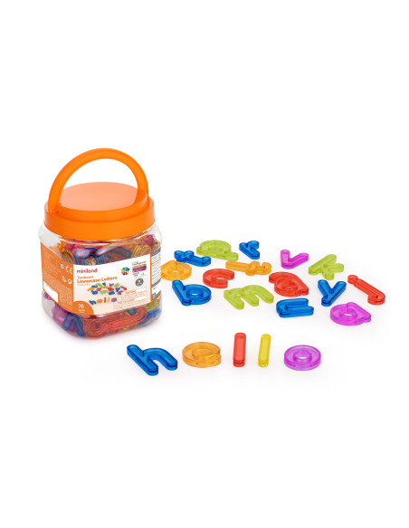 ▷ LETRAS MINILAND SET 76UDS TRANSLUCIDAS MINUSCULAS 5 COLOR | Taine - Imagen 2
