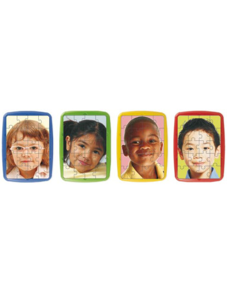 ▷ PUZZLE MINILAND PLASTIC RAZAS 4 LÁMINAS 20 PIEZAS 31 X 21 CM | Taine - Imagen 1