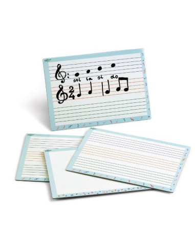 ▷ PIZARRAS FAIBO DOBLE USO BLANCAS CON PENTAGRAMAS 21X30 CM | Taine - Imagen 1