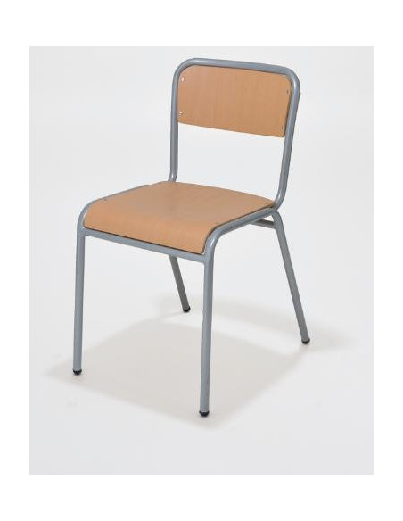 ▷ SILLA TAGAR ESCOLAR MOD.E256 TUBO ACERO LAMINADO HAYA | Taine - Imagen 1