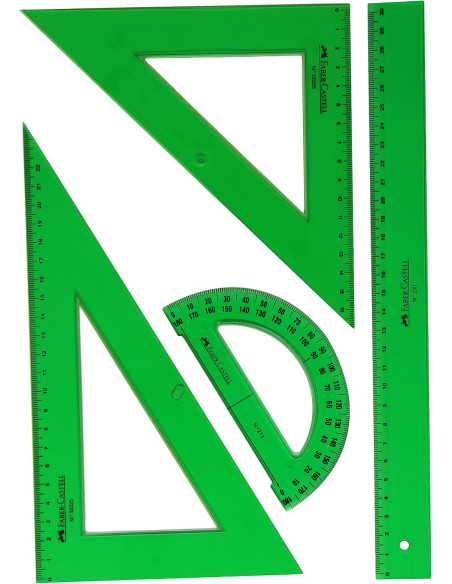 ▷ ESTUCHE FABERCASTELL REGLAS ESCOLARES JUEGO 4 PIEZAS | Taine - Imagen 1