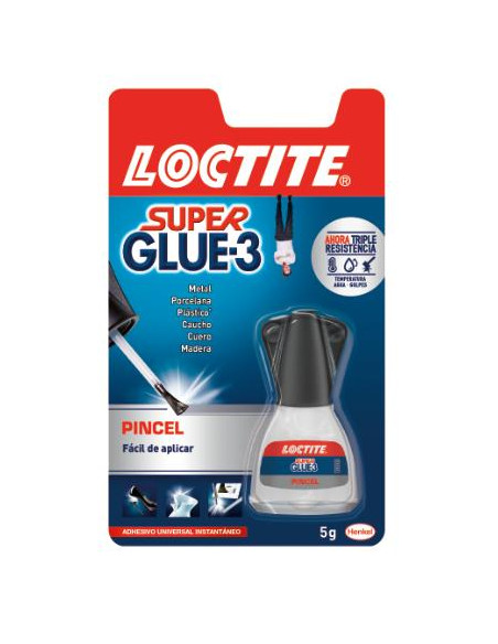 ▷ PEGAMENTO LOCTITE LIQUIDO SUPER GLUE 3 TUBO 5GR CON PINCEL LOCTITE | Taine - Imagen 1