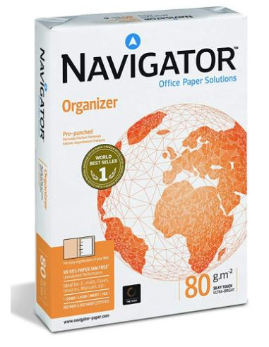 ▷ PAPEL A4 80GR NAVIGATOR A4 4TALADROS ORGANIZER 500HJ | Taine - Imagen 1