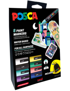 ▷ SURTIDO 8 PIEZAS POSCA PC-5M ED LIMITADA + REGALO | Taine - Imagen 1