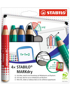 ▷ MARCADOR STABILO MARKDR4 UDS+PAÑO D,LIMPIEZA+SACAPUNTAS STABILO | Taine - Imagen 1