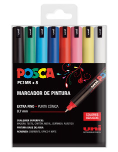 Imagen 1 - ▷ SET 8 ROTULADORES POSCA PC1MR/8C BASIC | Taine ▷ SET 8 ROTULADORES POSCA PC1MR/8C BASIC | Taine - Imagen 1