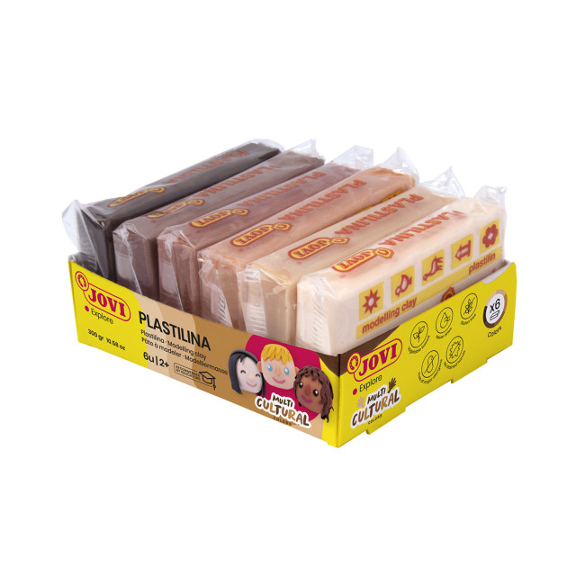 ▷ PLASTILINA JOVI CAJA.6 UDS. 50G COLORES MULTICULTURAL JOVI | Taine - Imagen 1