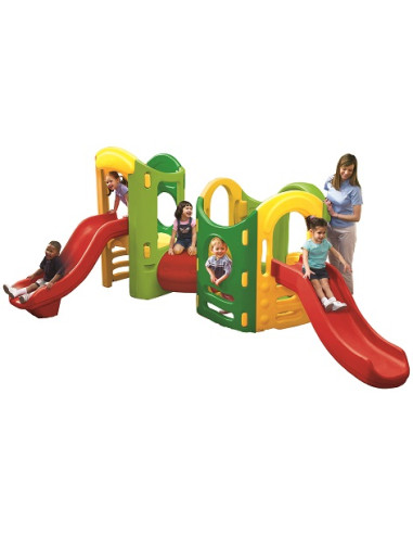 ▷ GIMNASIO 8 EN 1 TUNEL Y TOBOGAN DOBLE LITTLE TIKES | Taine - Imagen 1