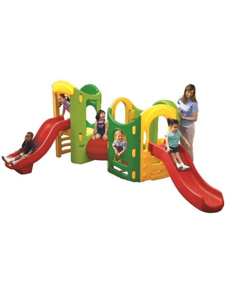 ▷ GIMNASIO 8 EN 1 TUNEL Y TOBOGAN DOBLE LITTLE TIKES | Taine - Imagen 1