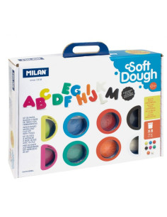 ▷ MALETIN MILAN 8 BOTES 59 G PASTA BLANDA SOFT DOUGH C HERRAMIENTAS MUCHAS LETRAS | Taine - Imagen 1