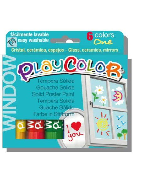 ▷ TEMPERA DUNSA PLAYCOLOR SOLIDA WINDOWS 10G 6 UDS SURTIDOS | Taine - Imagen 1
