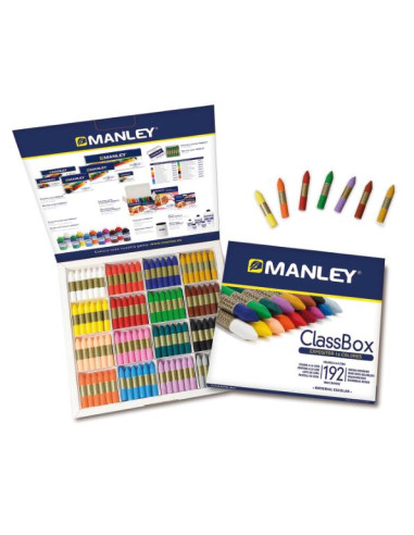 ▷ CERAS MANLEY SCHOOLPACK - EXPOSITOR 192 UDS. (12 UDS.X16 COLORES) | Taine - Imagen 1