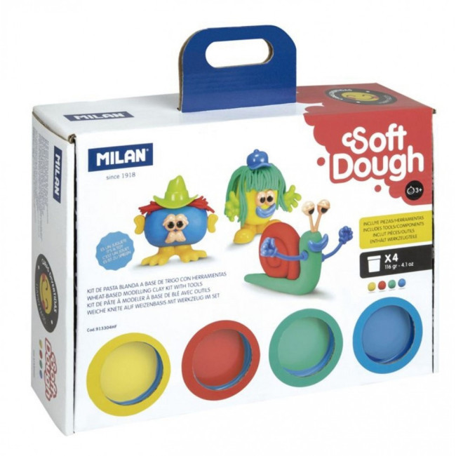 ▷ MALETIN MILAN 4 BOTES 30 G PASTA BLANDA SOFT DOUGH C.SURTIDOS (INCL. NEON Y GLI | Taine - Imagen 1